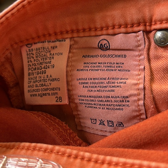 Ag Adriano Goldschmied salmon skinny jeans. Prima cigarette crop. - Picture 9 of 10